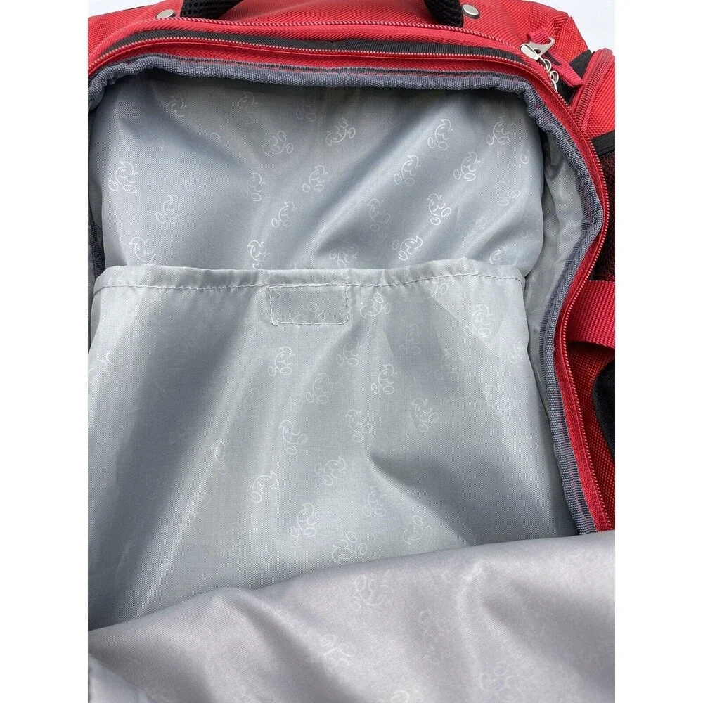 Disney Red Mickey Mouse Blake Rolling Carry On Backpack